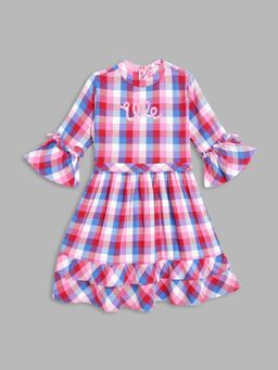 Elle Kids - Sequined Br&ed Dress With 3/4th Ruffle Sleeve
