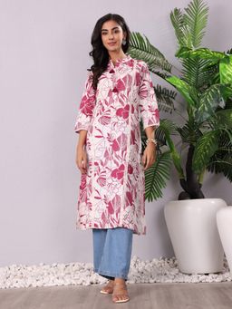 KSUT - Women Off White Floral Kurta