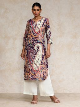 KSUT - Women Purple Paisley Kurta