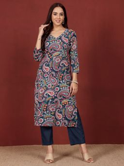 KSUT - Women Blue Paisley Kurta