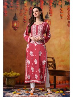 SYRISH - Women Pink Embroidered Kurta
