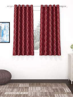Story@Home - Maroon 300 Gsm Polyester Blackout Curtain