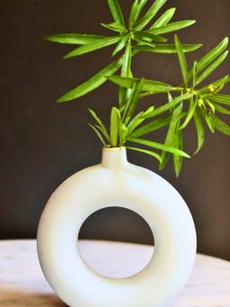 WEAVING HOMES - Mini Donut Vase Light Blue for Home Decor