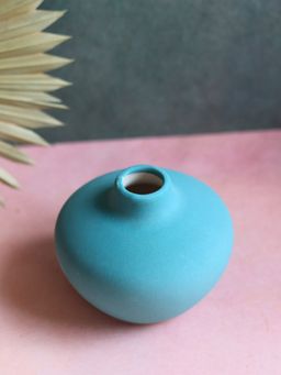 WEAVING HOMES - Green Esoteric Vase Round for Home Decor