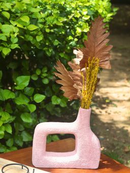 WEAVING HOMES - Pink Aesthetic Square Vase for Home Decor