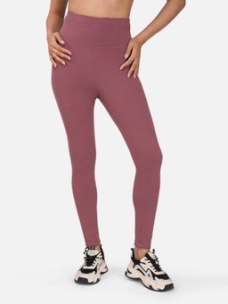 Wear Jukebox - Women Mauve Solid Sculptflex High-Rise Tights