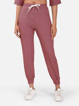 Wear Jukebox - Women Mauve Solid Cloud Comfort Joggers
