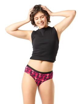 Bummer - Womens Printed Micro Modal Hipsters Panties Ultra Soft Underwear