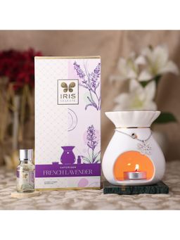Iris - French Lavender Fragrance Vaporizer With Jar,2 Tealights And 15Ml Oil