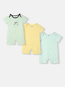 Nautinati - Infant Cotton Ocean Print Romper (Pack of 3)