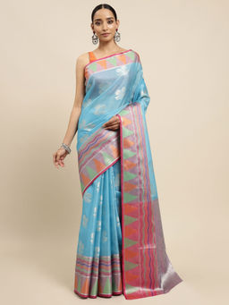 Mimosa - Womens Kanjivaram Art Silk Saree with Unstiched Blouse (5647-10264-TD-AN-RN)