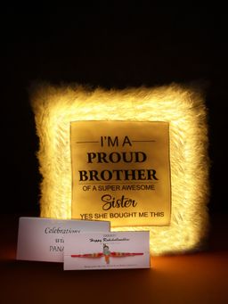 PANASH - Men Multi-Coloured Sri Krishna Rakhi With Led Pillow