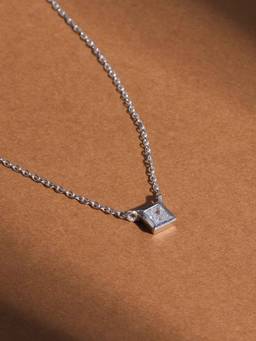 Palmonas - 925 Sterling Silver Princess Cut Pendant for Womens