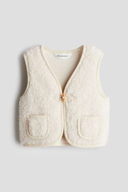 H&M - Boys White Teddy Gilet