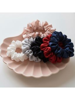 Mueras - Women Multi-Color Satin Scrunchies (Pack of 6)