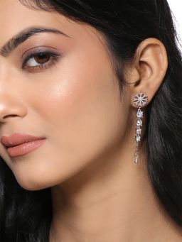 Yellow Chimes - White Contemporary Drop Earrings