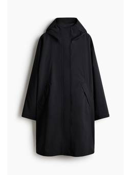 H&M - Women Black Loose Fit Raincoat with Stormmove