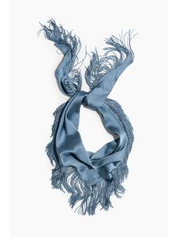 H&M - Women Blue Fringed Triangle Scarf