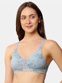 Triumph - Beauty-Full Printed Soft Padded Wirefree Detachable Straps Seamless T-Shirt Bra - Blue