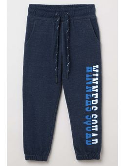 BYB Premium - Navy Blue Printed Mid Waist Jogger