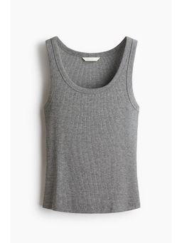 H&M - Women Grey Ribbed vest top