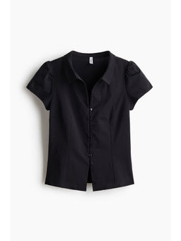 H&M - Women Black Collared button-front Shirt