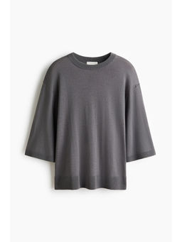 H&M - Women Grey Merino wool T-shirt