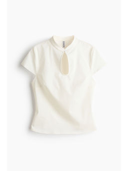H&M - Women White Viscose-blend keyhole top