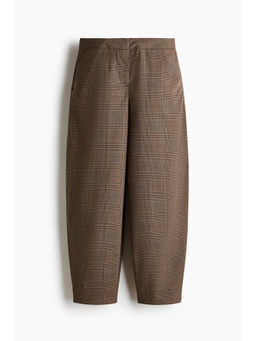 H&M - Women Brown Tailored barrel trousers