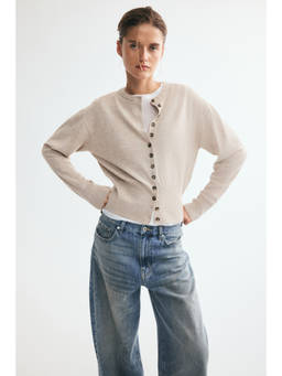 H&M - Women Beige Fine-knit cardigan