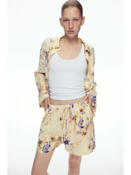 H&M - Women Yellow Linen-blend shorts