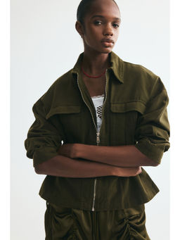 H&M - Women Green Drawstring-detail utility jacket