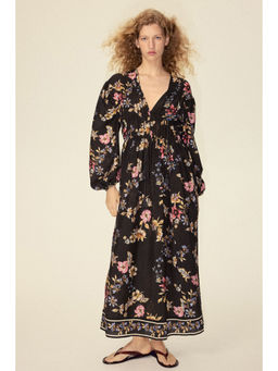 H&M - Women Black Printed tie-detail dress