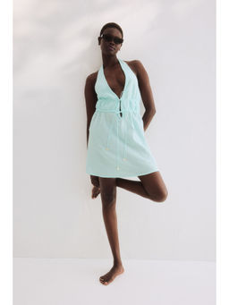 H&M - Women Turquoise Cotton halterneck beach dress