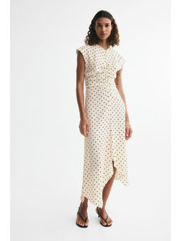 H&M - Women White Cap-sleeved handkerchief dress