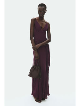 H&M - Women Purple Draped-panel strappy dress