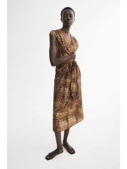 H&M - Women Brown Sleeveless wrap-detail dress
