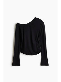 H&M - Women Black One-shoulder viscose top