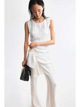 H&M - Women White Open-back linen-blend top