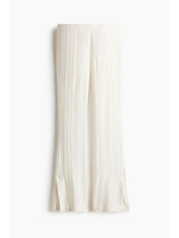 H&M - Women White Flared linen-blend trousers