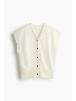 H&M - Women White Knitted waistcoat
