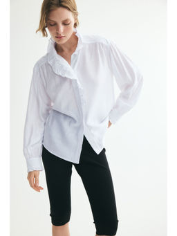 H&M - Women White Ruffled button-front blouse
