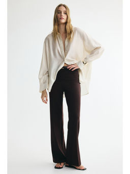 H&M - Women Brown Straight belted trousers