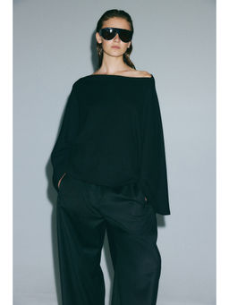 H&M - Women Green Crinkled batwing-sleeved top