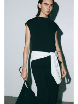 H&M - Women Black Cowl-neck jersey top