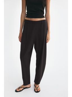 H&M - Women Brown Jersey barrel trousers