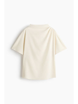 H&M - Women White Draped stand-collar top