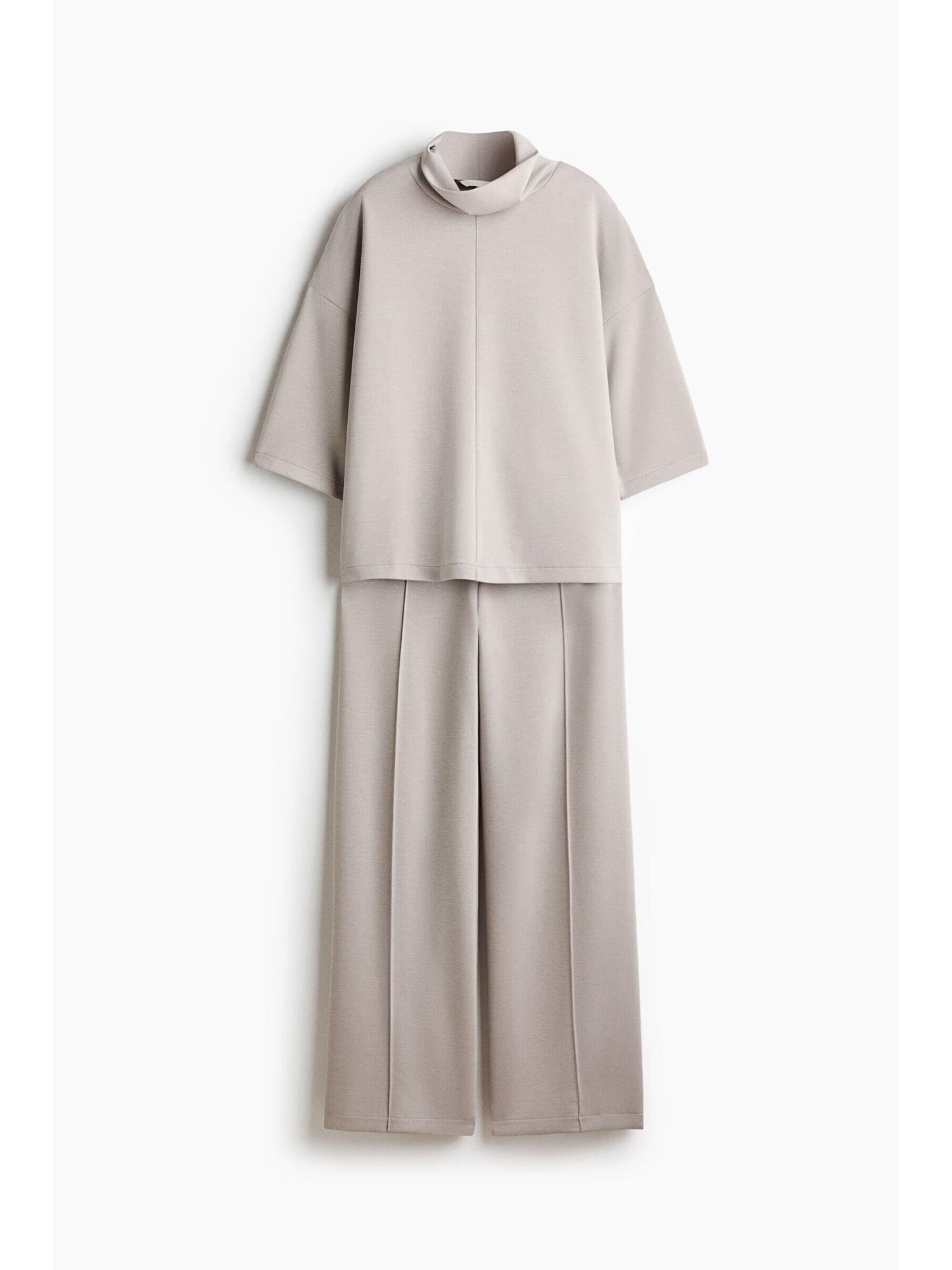 h&m Women Beige 2-piece jersey Co-ord Set-picture-11