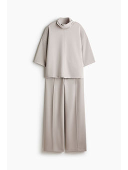 H&M - Women Beige 2-piece jersey Co-ord Set