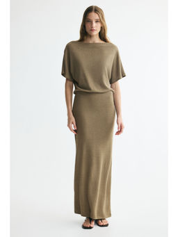 H&M - Women Olive Boat-neck knitted dress